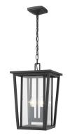 Two Light Outdoor Chain Mount Ceiling Fixture by Z-Lite - Seoul Collection, Black Finish - 571CHB-BK