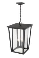 Three Light Outdoor Chain Mount Ceiling Fixture by Z-Lite - Seoul Collection, Black Finish - 571CHXL-BK