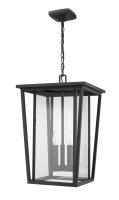 Three Light Outdoor Chain Mount Ceiling Fixture by Z-Lite - Seoul Collection, Black Finish - 571CHXL-BK