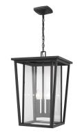 Three Light Outdoor Chain Mount Ceiling Fixture by Z-Lite - Seoul Collection, Black Finish - 571CHXL-BK