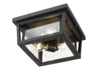 Three Light Outdoor Flush Mount by Z-Lite - Seoul Collection, Black Finish - 571F-BK