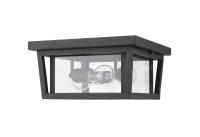 Three Light Outdoor Flush Mount by Z-Lite - Seoul Collection, Black Finish - 571F-BK