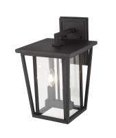 Two Light Outdoor Wall Sconce by Z-Lite - Seoul Collection, Black Finish - 571M-BK