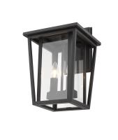 Two Light Outdoor Wall Sconce by Z-Lite - Seoul Collection, Black Finish - 571M-BK