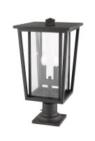 Two Light Outdoor Pier Mounted Fixture by Z-Lite - Seoul Collection, Oil Rubbed Bronze Finish - 571PHBR-533PM-ORB