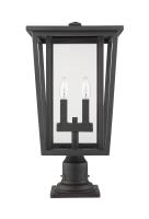 Two Light Outdoor Pier Mounted Fixture by Z-Lite - Seoul Collection, Oil Rubbed Bronze Finish - 571PHBR-533PM-ORB