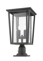 Two Light Outdoor Pier Mounted Fixture by Z-Lite - Seoul Collection, Oil Rubbed Bronze Finish - 571PHBR-533PM-ORB