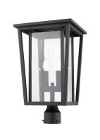 Two Light Outdoor Post Mount Fixture by Z-Lite - Seoul Collection, Black Finish - 571PHBR-BK