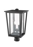 Two Light Outdoor Post Mount Fixture by Z-Lite - Seoul Collection, Black Finish - 571PHBR-BK