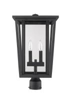 Two Light Outdoor Post Mount Fixture by Z-Lite - Seoul Collection, Black Finish - 571PHBR-BK