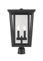 Two Light Outdoor Post Mount Fixture by Z-Lite - Seoul Collection, Black Finish - 571PHBR-BK