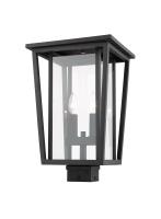 Two Light Outdoor Post Mount Fixture by Z-Lite - Seoul Collection, Black Finish - 571PHBS-BK