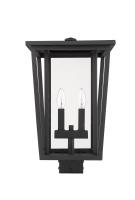 Two Light Outdoor Post Mount Fixture by Z-Lite - Seoul Collection, Black Finish - 571PHBS-BK