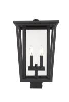 Two Light Outdoor Post Mount Fixture by Z-Lite - Seoul Collection, Black Finish - 571PHBS-BK