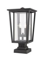 Two Light Outdoor Pier Mounted Fixture by Z-Lite - Seoul Collection, Oil Rubbed Bronze Finish - 571PHBS-SQPM-ORB