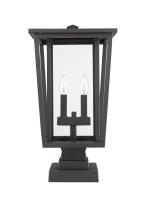 Two Light Outdoor Pier Mounted Fixture by Z-Lite - Seoul Collection, Oil Rubbed Bronze Finish - 571PHBS-SQPM-ORB