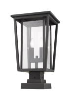 Two Light Outdoor Pier Mounted Fixture by Z-Lite - Seoul Collection, Oil Rubbed Bronze Finish - 571PHBS-SQPM-ORB