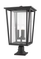 Three Light Outdoor Pier Mounted Fixture by Z-Lite - Seoul Collection, Oil Rubbed Bronze Finish - 571PHXLR-533PM-ORB