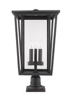 Three Light Outdoor Pier Mounted Fixture by Z-Lite - Seoul Collection, Oil Rubbed Bronze Finish - 571PHXLR-533PM-ORB