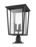 Three Light Outdoor Pier Mounted Fixture by Z-Lite - Seoul Collection, Oil Rubbed Bronze Finish - 571PHXLR-533PM-ORB