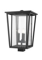 Three Light Outdoor Post Mount Fixture by Z-Lite - Seoul Collection, Black Finish - 571PHXLS-BK