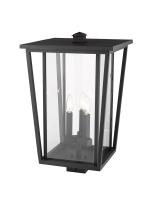 Three Light Outdoor Post Mount Fixture by Z-Lite - Seoul Collection, Black Finish - 571PHXLS-BK