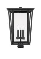 Three Light Outdoor Post Mount Fixture by Z-Lite - Seoul Collection, Black Finish - 571PHXLS-BK