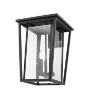 Three Light Outdoor Wall Light by Z-Lite - Seoul Collection, Black Finish - 571XL-BK