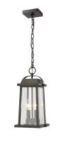 Two Light Outdoor Chain Mount Ceiling Fixture by Z-Lite - Millworks Collection, Oil Rubbed Bronze Finish - 574CHM-ORB