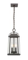 Two Light Outdoor Chain Mount Ceiling Fixture by Z-Lite - Millworks Collection, Oil Rubbed Bronze Finish - 574CHM-ORB
