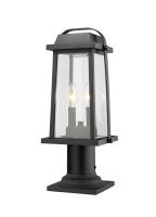 Two Light Outdoor Pier Mounted Fixture by Z-Lite - Millworks Collection, Black Finish - 574PHMR-533PM-BK