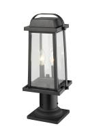 Two Light Outdoor Pier Mounted Fixture by Z-Lite - Millworks Collection, Black Finish - 574PHMR-533PM-BK