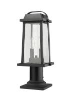 Two Light Outdoor Pier Mounted Fixture by Z-Lite - Millworks Collection, Black Finish - 574PHMR-533PM-BK
