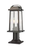 Two Light Outdoor Pier Mounted Fixture by Z-Lite - Millworks Collection, Oil Rubbed Bronze Finish - 574PHMR-533PM-ORB