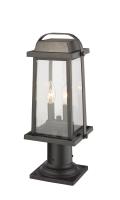 Two Light Outdoor Pier Mounted Fixture by Z-Lite - Millworks Collection, Oil Rubbed Bronze Finish - 574PHMR-533PM-ORB