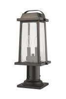 Two Light Outdoor Pier Mounted Fixture by Z-Lite - Millworks Collection, Oil Rubbed Bronze Finish - 574PHMR-533PM-ORB