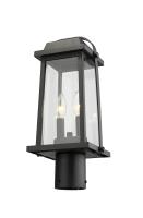 Two Light Outdoor Post Mount Fixture by Z-Lite - Millworks Collection, Black Finish - 574PHMR-BK