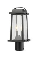 Two Light Outdoor Post Mount Fixture by Z-Lite - Millworks Collection, Black Finish - 574PHMR-BK