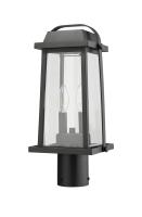 Two Light Outdoor Post Mount Fixture by Z-Lite - Millworks Collection, Black Finish - 574PHMR-BK