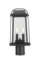Two Light Outdoor Post Mount Fixture by Z-Lite - Millworks Collection, Black Finish - 574PHMR-BK