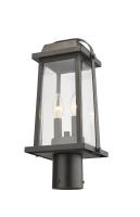 Two Light Outdoor Post Mount Fixture by Z-Lite - Millworks Collection, Oil Rubbed Bronze Finish - 574PHMR-ORB