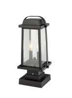 Two Light Outdoor Pier Mounted Fixture by Z-Lite - Millworks Collection, Black Finish - 574PHMS-SQPM-BK