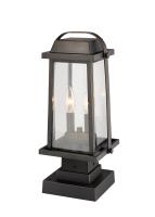 Two Light Outdoor Pier Mounted Fixture by Z-Lite - Millworks Collection, Oil Rubbed Bronze Finish - 574PHMS-SQPM-ORB