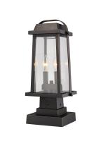 Two Light Outdoor Pier Mounted Fixture by Z-Lite - Millworks Collection, Oil Rubbed Bronze Finish - 574PHMS-SQPM-ORB