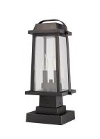 Two Light Outdoor Pier Mounted Fixture by Z-Lite - Millworks Collection, Oil Rubbed Bronze Finish - 574PHMS-SQPM-ORB