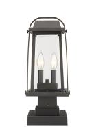 Two Light Outdoor Pier Mounted Fixture by Z-Lite - Millworks Collection, Oil Rubbed Bronze Finish - 574PHMS-SQPM-ORB