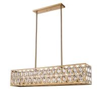 Seven Light Linear Chandelier by Z-Lite - Dealey Collection, Heirloom Brass Finish - 6010-42HB