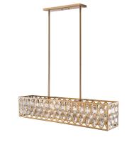 Seven Light Linear Chandelier by Z-Lite - Dealey Collection, Heirloom Brass Finish - 6010-42HB