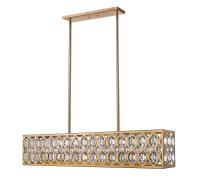 Seven Light Linear Chandelier by Z-Lite - Dealey Collection, Heirloom Brass Finish - 6010-42HB