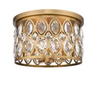 Four Light Flush Mount by Z-Lite - Dealey Collection, Heirloom Brass Finish - 6010F15HB